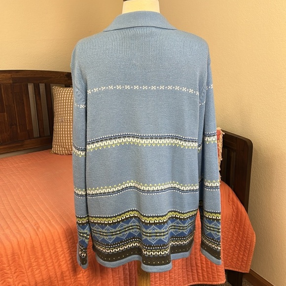 Vintage Allison Daley Fair Isle Black Sheep Knit Cardigan Sweater Full Zip sz 1X - Picture 4 of 16